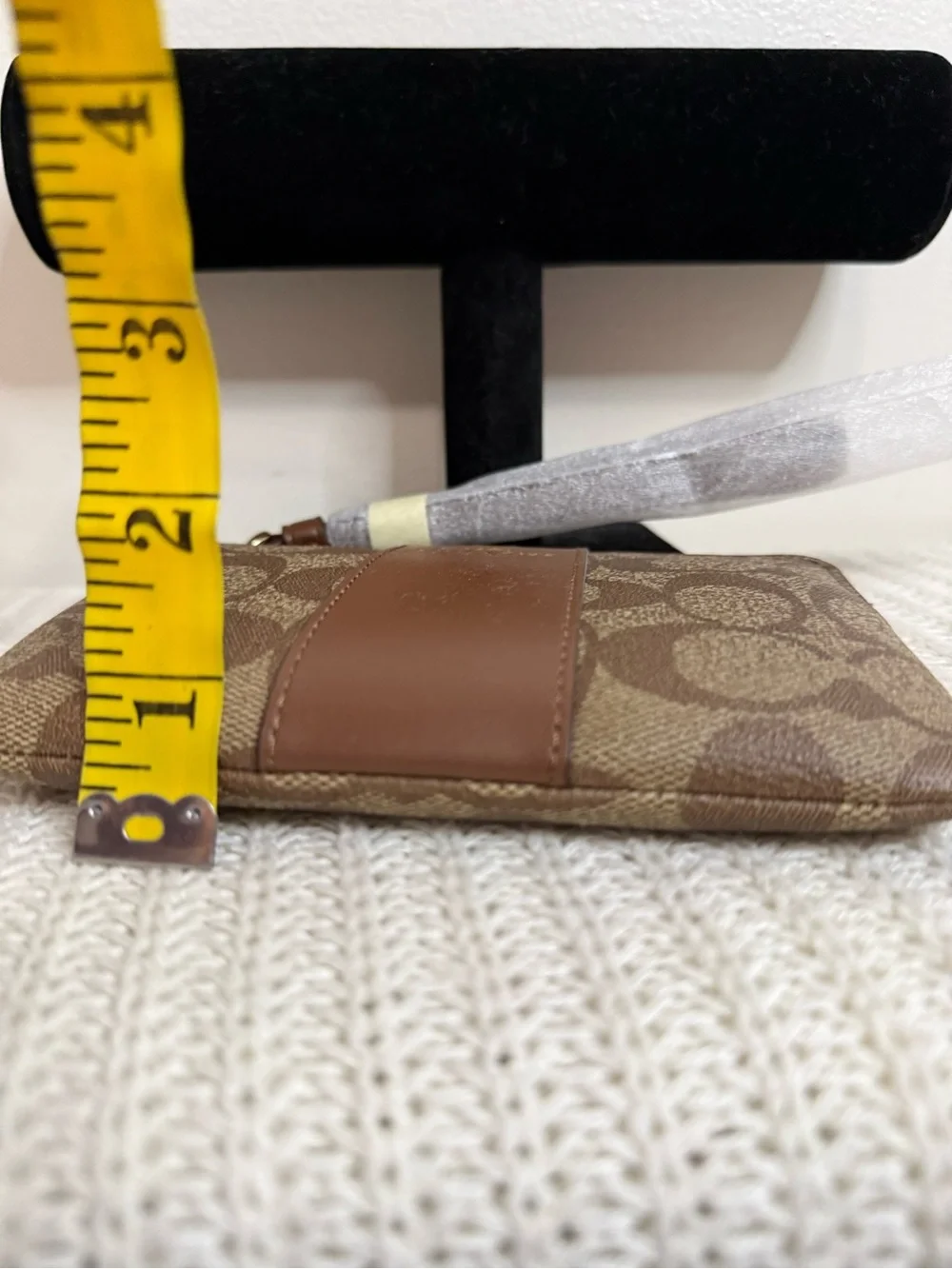 Coach NWT Signature Coated Canvas Wristlet in Brown